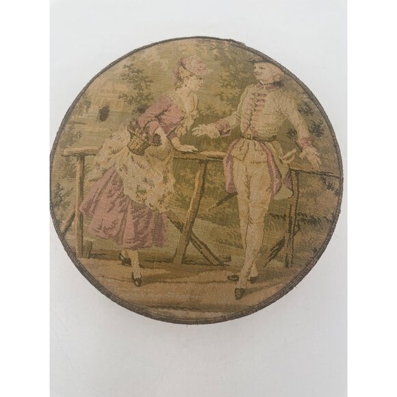 Vintage Fabric Collar Box Romantic Scene Detachable Collars Early 1900s Collecti - Picture 12 of 12